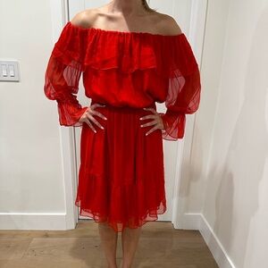 Gucci Red Chiffon Dress